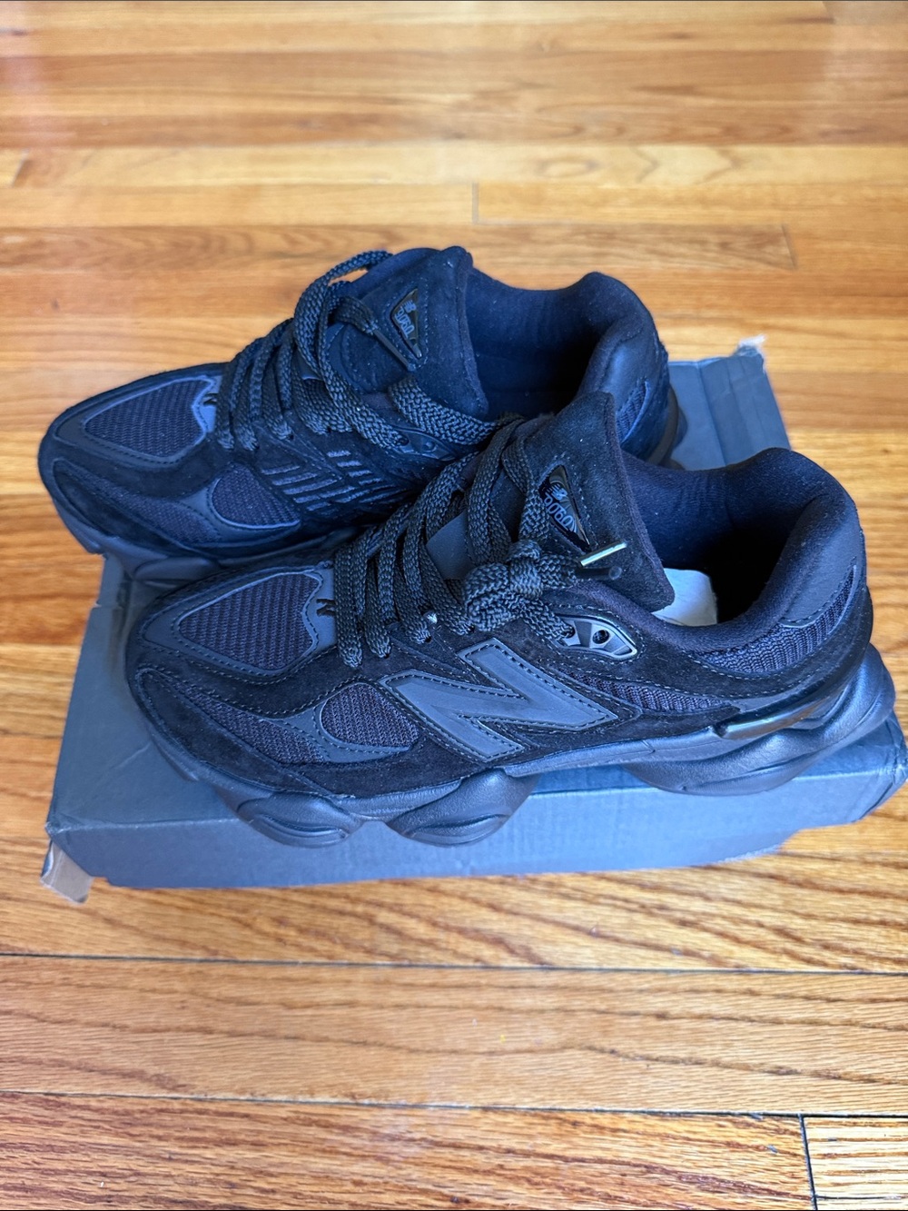 New Balance Black Mesh & Suede Athletic Sneakers